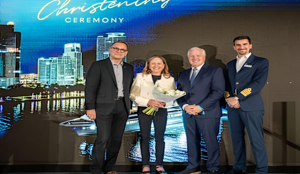 Godmother Libby Anschutz at the christening